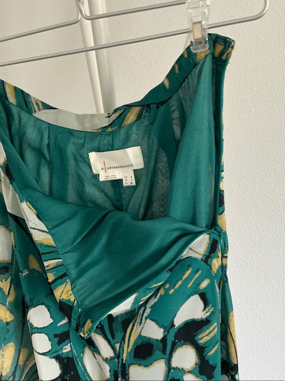Anthropologie Teal, White & Gold Floral Maxi Skirt - Picture 3 of 8